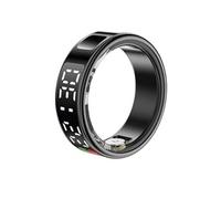 Bague Connectée Taille 8 Modèle Saturn avec Ecran LED et Etui de Charge Noir