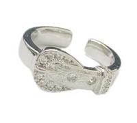 Bague contemporaine en forme de boucle - Taille facile - Cadeau tendance - Accessoire moderne inspiré de la ceinture