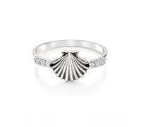 Bague Coquillage de pèlerin du Chemin de Saint-Jacques-de-Compostelle en argent sterling 925 avec zircone cubique