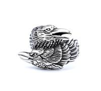 Bague corbeau pour homme, bague viking nordique, amulette totem corbeau celtique, bague de couple corbeau, bijou punk animal oiseau - homme, Métal, Pas de pierre précieuse
