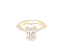 Bague Couple Fiançailles Bague Moissanite Veritable Or Blanc 14 Carats avec Moissanite de Forme Ovale 1Ct Taille Mesdames pour Sœur Mariage Bijoux