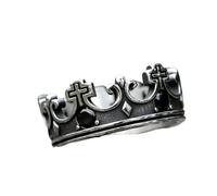 Bague Couronne Croisée Unique Avec Zircon Rouge Et Noir, Bijoux Chrétien, Cadeau De Couple, Vintage, Nouvelle Collection