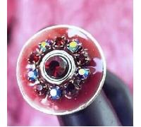 Bague - Créateur - Byzance - Rouge - Métal vieilli - Ajustable