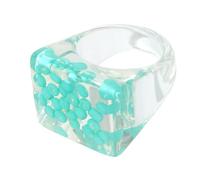 Bague Créative en Résine Acrylique Large, Bijoux Femme Mode | Bleue, Décoration Quotidienne et Costume, Accessoire Selfie, Anneau Large pour Femmes, Style Fashion