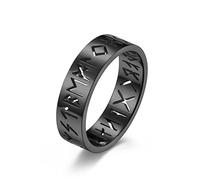 Bague creuse runique de 6 mm en acier inoxydable, bijou punk hip-hop pour homme et femme