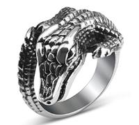 Bague crocodile pour homme - Bague crocodile vintage punk élégante alligator - Bijoux pour homme, Acier inoxydable, Aucune pierre précieuse