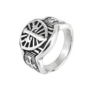 Bague croisée en acier inoxydable Chevalier Templier pour homme Symbole médiéval Bijoux Cadeau pour lui, 11, Acier titane