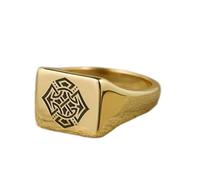 Bague croix carrée | Argent sterling 925 plaqué or | Bijou cadeau, chevalière style vintage, bijou hypoallergénique fait main | LK_PDR_01505_7