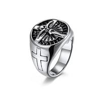 Bague croix créative en acier inoxydable pour hommes et femmes, style punk. Bijou unisexe.