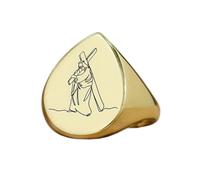 Bague croix de Jésus en forme de poire | Argent sterling 925 plaqué or | Bijou cadeau, chevalière style vintage, bijou hypoallergénique fait main | LK_PDR_01323_9