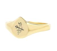 Bague Cupidon en forme de poire | Argent sterling 925 plaqué or | Bijou cadeau, chevalière style vintage, bijou hypoallergénique fait main | LK_PDR_00950_11.5