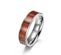 Bague d’incrustation en bois d’acier titane pour hommes et femmes Couples unisexes Alliances Bijoux de mode