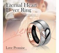 Bague D'amour En Forme De Coeur Éternel, Ensemble De Bagues De Couple, Bijoux Promis Pour Femmes Et Hommes Amoureux, Cadeaux De Fiançailles