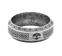 Bague D'arbre de Vie Avec Nœud Celtique Viking Pour Hommes Et Femmes - Bague Nordique en Acier Inoxydable Rune Yggdrasil - Bague Promesse Mariage Vintage Faite À la Main Pour Couple