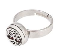 Bague d'aromathérapie réglable en Acier Inoxydable, Anneau diffuseur d'huile Essentielle Portable pour Femmes, Bijoux à la Mode, Usage Quotidien (R36-3)