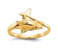 Bague Dauphin en or jaune massif 10k Taille 6.00 Band Style Bague pour femmes