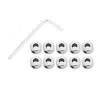 Bague de blocage d'arbre, collier d'arbre en ferronickel électroplaqué, jeu de 10 pièces avec clé hexagonale pour l'installation sur l'arbre et roue métallique (Motif ruban 4,1 mm)