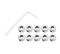 Bague de blocage d'arbre, collier d'arbre en ferronickel électroplaqué, jeu de 10 pièces avec clé hexagonale pour l'installation sur l'arbre et roue métallique (Motif dentelle, 5,1 mm)