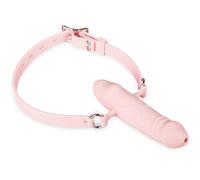 Bague de Bouche Double Face avec Dildo en Silicone pour Contrainte BDSM - Accessoire Adulte pour Rôle et Pouvoir - Noir (Rose)