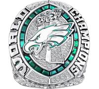 Bague de championnat du monde 2025 avec aigles - Bague de football fantaisie avec boîte de présentation, Or, Andalousite