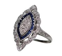 Bague de charme rétro pour femmes bijoux en argent accessoires saphir Zircon bague de pierres précieuses mariage bijoux de fiançailles cadeau