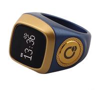Bague de compteur de prière numérique, avec connexion à l'application Blue-tooth étanche, Tasbih islamique pour rappel Zikr, convient pour le culte quotidien (20 mm, bleu)