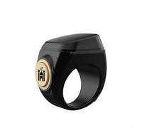 Bague de compteur électronique Tasbih rechargeable pour musulmans, compteur numérique jusqu'à 99999 pour Zikr & prière, étanche avec 3 tailles (18/20/22 mm), noir (20 mm or rose)