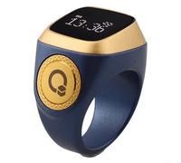 Bague de compteur numérique, avec affichage OLED et rappel de temps de prière étanche pour alertes de vibration Zikr pour musulmans (20 mm, bleu)