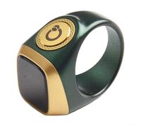 Bague de compteur numérique Tasbih, notifications de temps de prière, alertes vibrantes et écran OLED avec connectivité BT pour les pratiques de culte musulmanes (22 mm, vert)