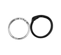 Bague de Couple Ange et Diable Réglable en Alliage de Zinc, 2 Pièces Unisexes Argenté et Noir, Bijoux pour Amoureux, Présent Saint-valentin ou Mariage, Anneaux Ouverts