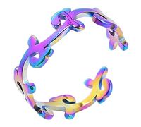 Bague de couple Mariage Saint-Valentin Anneau en forme d'anneau ouvert en acier inoxydable acier inoxydable et bague réglable pour homme et femme Anneaux à la mode pour adolescentes ( A, One Size)