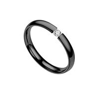 Bague de couple ouverte tendance avec micro incrustation de zircon, bague coréenne simple en acier inoxydable incrustée de diamants, No. 11, Métal, Zircone