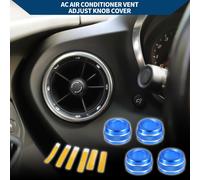 Bague De Couvercle De Bouton De Commutation De Contrôle De Réglage VentilatioClimatiseur pour Ford Bronco Sport 21-23 Garniture Intérieure Élégant Alliage D'Aluminium 4 Pcs Bleu