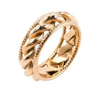 Bague de croisade vintage pour homme - Bague chevalier médiéval en acier titane triple tressé, bijou antique, 6, Acier titane