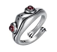 Bague de déclaration de grenouille d'arbre - Bande ďe bijoux d'animaux à la mode, accessoire đe couple élégant, ensemble d́e bagues assorties réglables, idée cadeau, ensemble d̄e bagues dé bij
