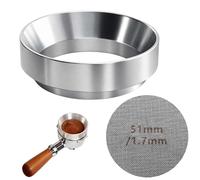 Bague de dosage de café de 51 mm et écran Puck Screen, entonnoir doseur pour expresso, porte-filtre à expresso, accessoires pour porte-filtre magnétique, en alliage d'aluminium, entonnoir de dosage de