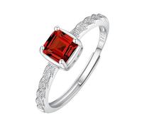Bague De Fiançailles En Argent 925 Avec Pierres Précieuses Naturelles, Ajustable, Taille Coussin, Pour Femme Et Fille, Bijou Avec Pierre De Naissance, Cadeau Avec Boîte, Bague En Agate