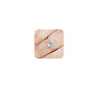 Bague de fiançailles en moissanite plaquée or rose 2,50 carats - Coupe ronde incolore - Pour femme - Alliance vintage - Magnifique bague de mariage antique - Cadeau pour elle - Taille 8#