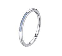 Bague de fiançailles en or blanc 9 K/14 carats avec opale, pierres incrustées - Bague délicate pour femme, 57 (18.1), Métal précieux, Opale
