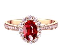 Bague de Fiançailles et Alliance Bague Personnalisable Or Rose 18 Carats Ruby Créé en Laboratoire Rubis Sang de Pigeon Naturel de 1,08 CT Taille Élégant pour Épouse Action de Grâces Bijoux