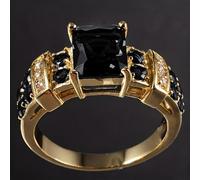 Bague de fiançailles luxueuse et élégante, plaqué cuivre avec incrustation de zircons étincelants, symbolisant l'amour éternel, adaptée pour un usage quotidien et un mariage, et un cadeau parfait pour