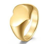 Bague de fiançailles simple et tendance en acier titane avec cœur pour homme et femme