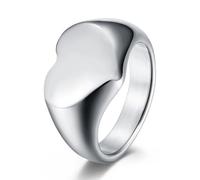 Bague de fiançailles simple et tendance en acier titane avec cœur pour homme et femme