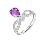 Bague De Fiançailles Solitaire En Argent Sterling 925 En Forme De Larme Pour Femme, Bague En Pierre Précieuse Naturelle Taille Poire, Anneau Croisé En Oxyde De Zirconium, Alliance De Promesse Inf