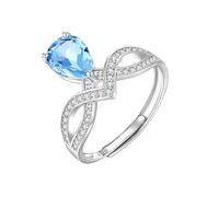 Bague De Fiançailles Solitaire En Argent Sterling 925 En Forme De Larme Pour Femme, Bague En Pierre Précieuse Naturelle Taille Poire, Anneau Croisé En Oxyde De Zirconium, Alliance De Promesse Inf