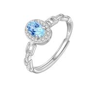 Bague De Fiançailles Solitaire En Argent Sterling 925 Pour Femme, Taille Ovale, Pierre Précieuse Naturelle, Zircone Cubique, Lien Cubain, Cocktail, Mariage, Promesse, Bijoux, Cadeau, Topaze