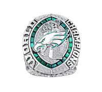 Bague de football du championnat 2025 avec boîte de présentation - Article de collection pour fans de sport - Collection commémorative - Souvenir exclusif, Métal, Métal.