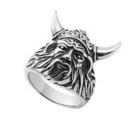 Bague de Guerrier Viking en Acier Inoxydable Pour Homme,Anneau Nordique de Chevalier D'Odin de Viking,Bijoux de Déclaration de Bague de Motard Médiéval Hip Hop Vintage Poli À la Main