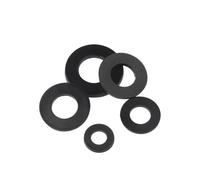 Bague de joint d'isolation d'espacement de plan de rondelle plate en nylon en plastique blanc/noir(Black,M3x16x1 x100pcs)