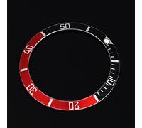 Bague de Lunette de Montre, Boucle D'insertion Montre, 4 Couleurs Nouvelle Montre en Céramique Montre-Bracelet Lunette D'insertion de Boucle Montre Pièces Rechange de Montre Accessoires (Noir+Rouge)